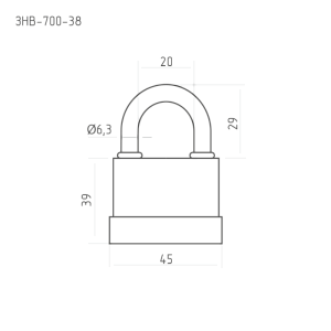 Нора-М  Замок навесной всепогодный ЗНВ-700-38 (45мм) (3 кл.) #235628
